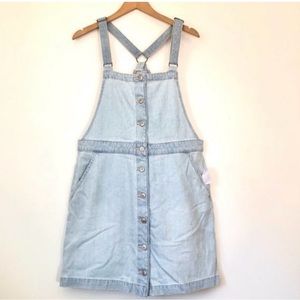 NEW NWT AMERICAN EAGLE Denim Dress Light Wash Button Down Jean Y2K 00s 90s Large